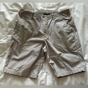 Men's khaki flat front shorts